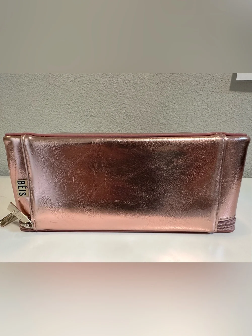 Limited Edition BEIS Rose Gold Metallic Cosmetic Case